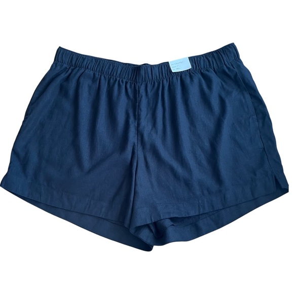 ✨NWT Abercrombie & Fitch High Waist Black Linen Pull On Shorts SZ XXL✨ - Picture 3 of 11